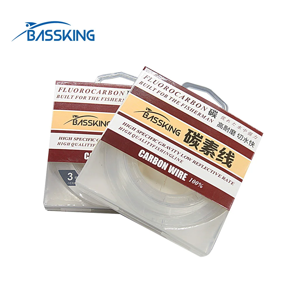 

BASSKING 50m/100m Fluorocarbon Fishing Line Clear Color 1#-10# Carbon Fiber Leader Line Fly Fishing Line Carp Wire Pesca Peche