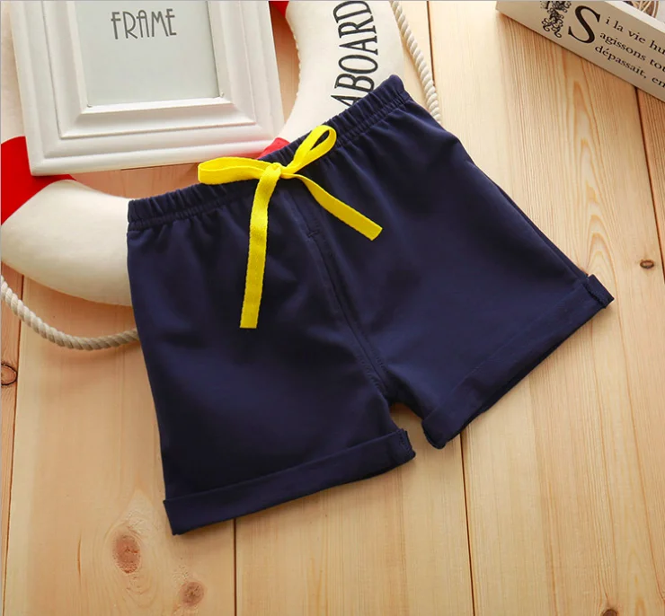 navyblue Летние шорты для малышей шорты ярких цветов для мальчиков и девочек, детская одежда детские штаны для детей возрастом от 1 года до 7 лет, розовый, желтый, сапфировый - Цвет: navyblue