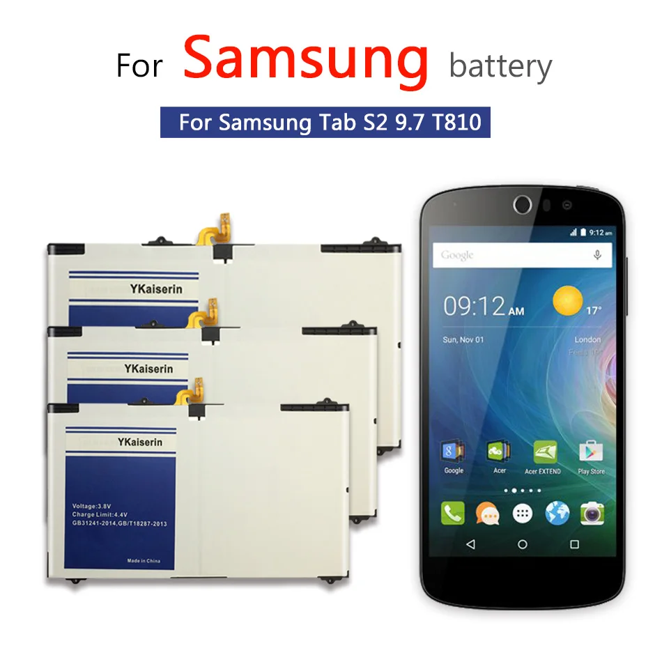 Замена для samsung Батарея для Galaxy Tab S2 9,7 T815C S2 T813 T815 T819C SM-T815 SM-T810 SM-T817A EB-BT810ABE 5870 мА-ч