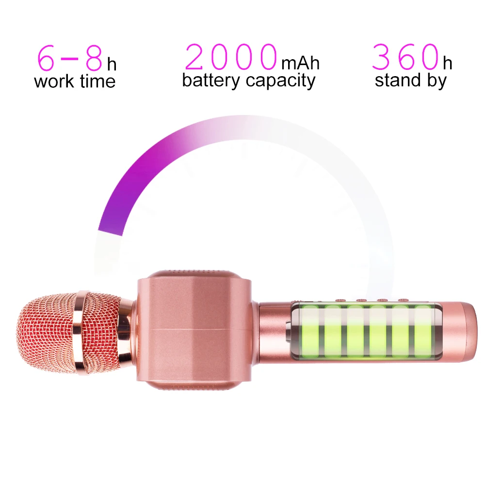 Беспроводной микрофон для караоке, светильник для дискотеки, ручной микрофон, Bluetooth динамик, микрофон, караоке, машина для дома, KTV, музыкальный плеер