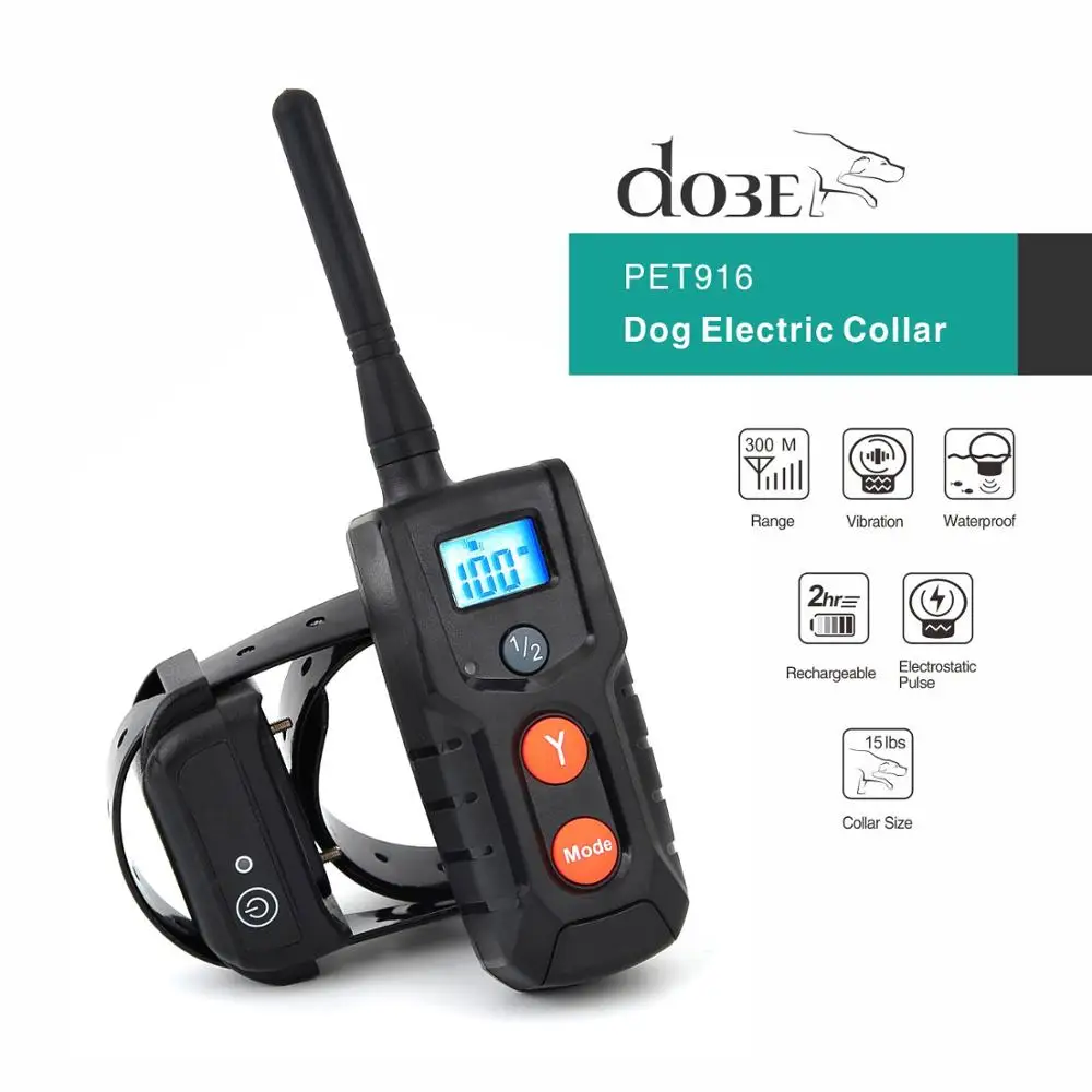 

Dog Electric Collar Waterproof Dog Training Collar with Remote Electronic Dog Collar 300M Range