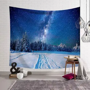 

Moon Night Tapestry Bed cover Wall Hanging Camping Large Print Polyester Galaxy Decor Rectangle Wall Hanging Home Decor Blanket