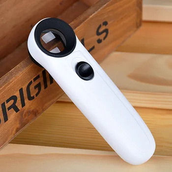 

Optical Handheld Magnifier With 2LED Light Reading Magnifier 40x Optical Lens Magnifier