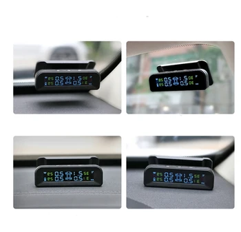 

Live voice broadcast TPMS Car Alarm Tire Pressure sensor Monitoring control System Attached to glass wireless Solar power tpms