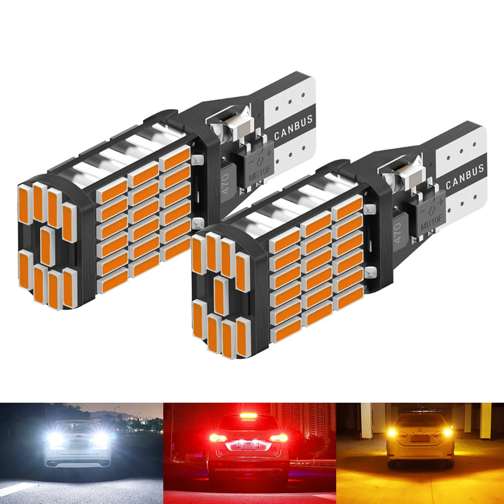 2 шт. T15 T16 W16W 921 912 светодиодный 1200Lm Canbus Автомобильная резервная светодиодные