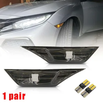

1 Pair Front Side Marker Lamps Indicator LED Bulb Smoke Lens High Quality