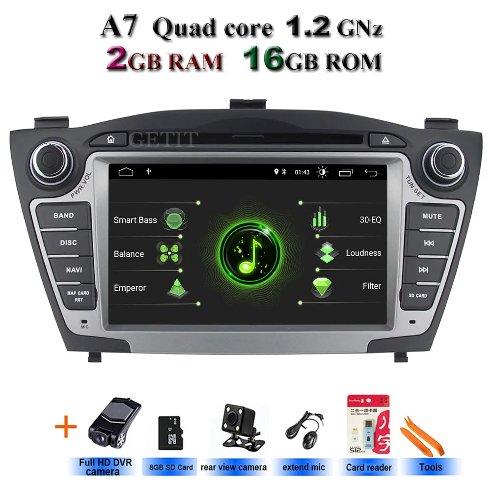 Автомобильный мультимедийный плеер PX6 DSP gps 2 Din Android 9 для hyundai/IX35/TUCSON 2009- Canbus Авто Радио USB DVR dvd-плеер DSP FM - Цвет: A7-Cams