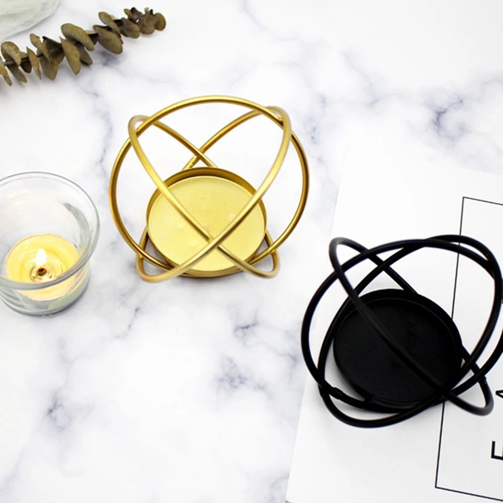 

New Modern Fashion Geometric Iron Candlestick Wall Candle Holder Ornament Sconce Matching Tealight Steel Wedding Gift Home Decor
