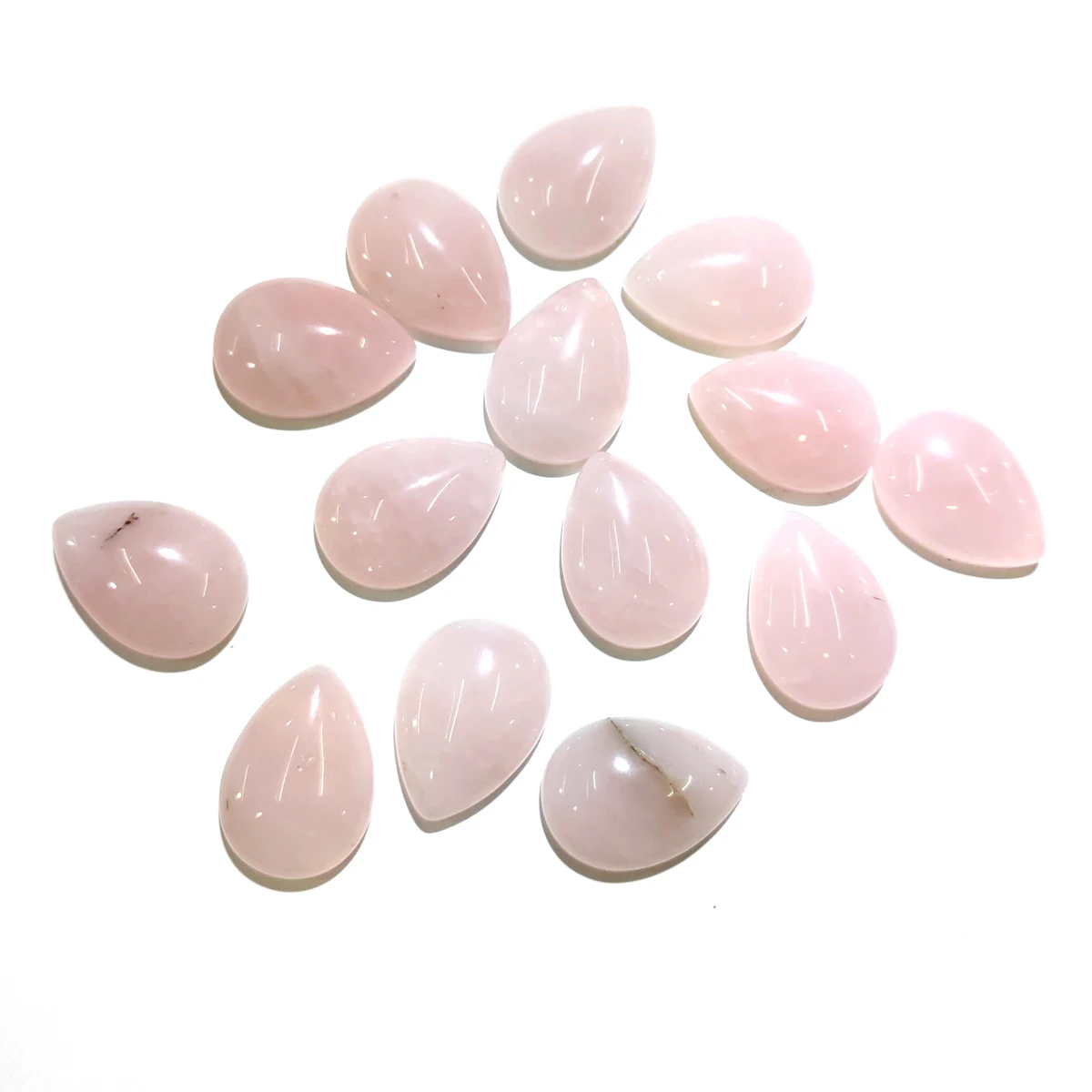 

Natural Stone Rose quartz Cabochon Beads Flat Back Water Drop Shape No Hole Loose Beads For jewelry making DIY Ring accessories