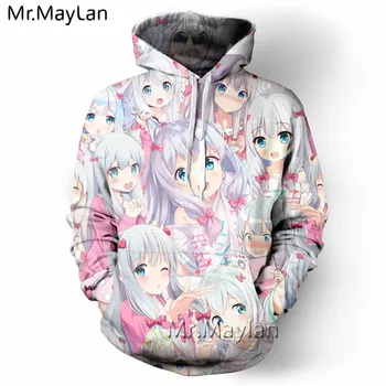 

New Kawaii Loli Hoodie Izumi Sagiri Funny Anime Hoodies Pink Unisex Sweatshirt Cosplay Couple Streetwear Harajuku Sportwear Tops