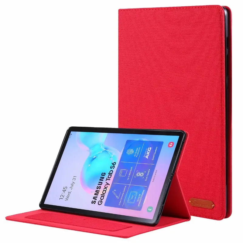 Флип Премиум умный чехол из искусственной кожи ТПУ для samsung Galaxy Tab S6 10,5 SM-T860 SM-T865 T865 10," планшет стенд чехол - Цвет: Red