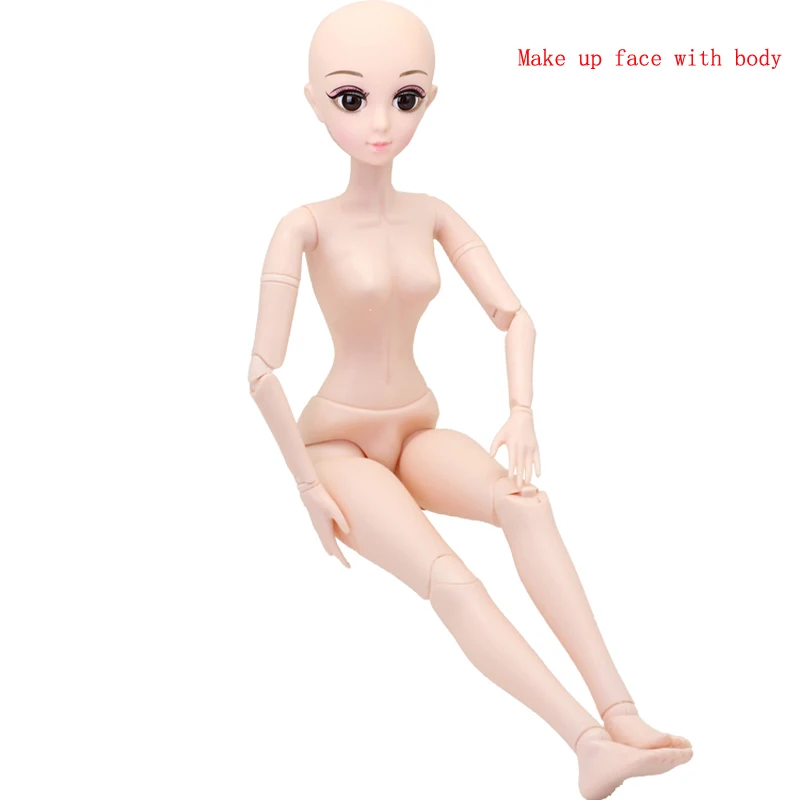 1/3 BJD куклы подвижные 22 суставов Большой 60 см кукла с макияж голова лица DIY обнаженные игрушки-части тела для девочки