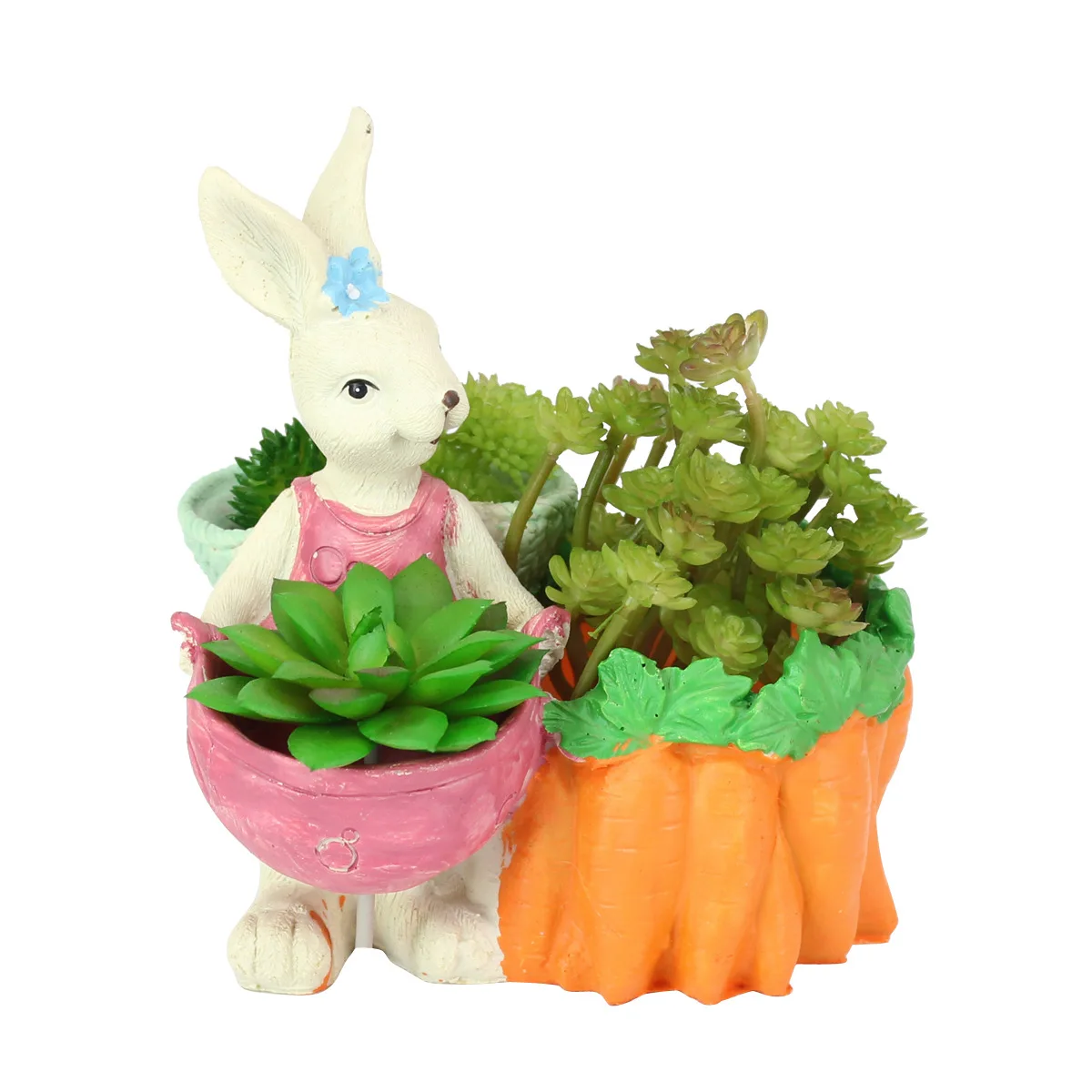 

Rabbit Design Flower Holder Artificial Succulents Plants Garden Miniature DIY Home Decoration Wedding Office Decorative Plant