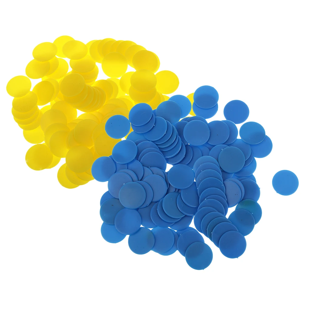 3/4 Inch Plastic Bingo Chips 150 Count Solid Yellow Counting Chips Toys