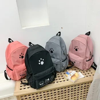 

cartoon pictures nylon school Bag Classic Texture Chic Women wide Strap Portable Large Capacity Shopping Handbag