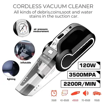 

120W 4000pa 4 in 1 Portable Car Vacuum Cleaner Mini Handheld Air Compressor Wet/Dry Auto Vacuums Cleaner For Home Vehicles