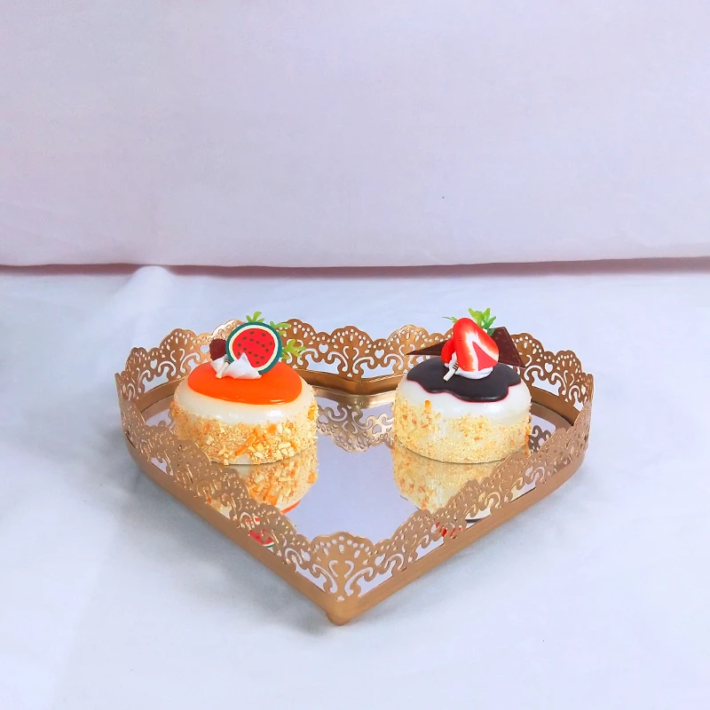 heart Солнцезащитные очки, зеркальные круглые металлическая, для подставки для пирожных пластина домашняя одежда для свадьбы, дня рождения подставка для торта инструмент новые сапоги в европейском стиле - Цвет: heart