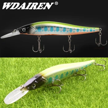 

1Pcs High Quality Suspend Minnow Hard Fishing Lure 135mm 15.5g Wobblers with 3 Sharp Treble Hooks Hard Baits Fishing Lure
