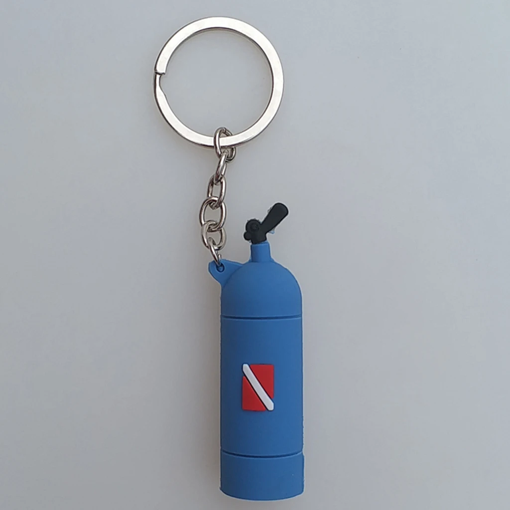 Diving Tank Key Chain Dive Flag Keychain Keyring Diver Fans Charm Pendant Dive Air Cylinder Keychain Keyring 