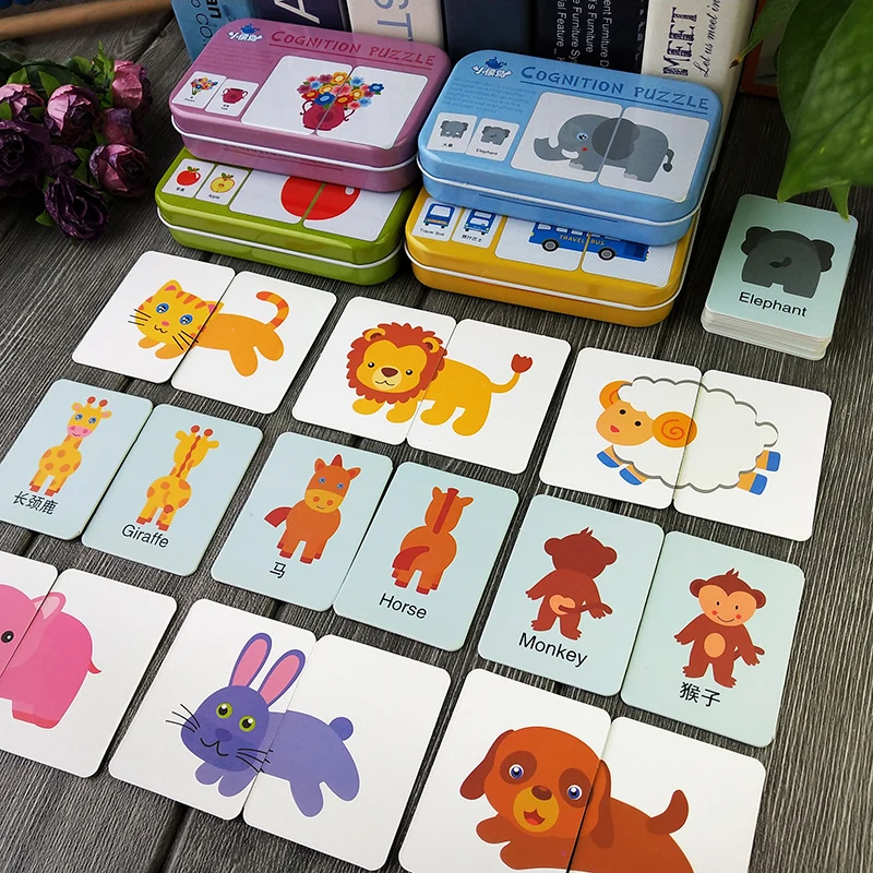 

Graph Match Game Kid's Early Educational Montessori Toys Puzzle Card Cartoon Vehicle Learning Pocket Flash Card MG09