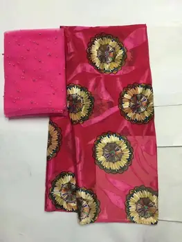 

Swiss Voile Lace Fabric African 100%Cotton Lace 2020 High Quality Orchid Digital Printed 100% Mulberry Silk Materials 5+2yards