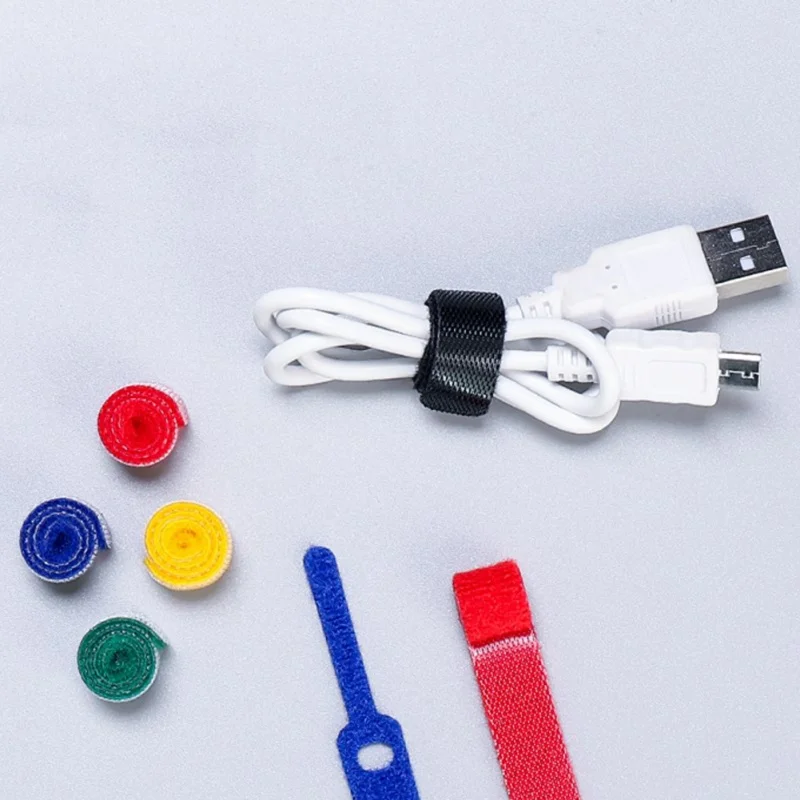 

Data Cable Ties Nylon Hook Power Cord Loop Portable Multicolor Cable Wiring Harness Storage Manager Pack of 50Pcs