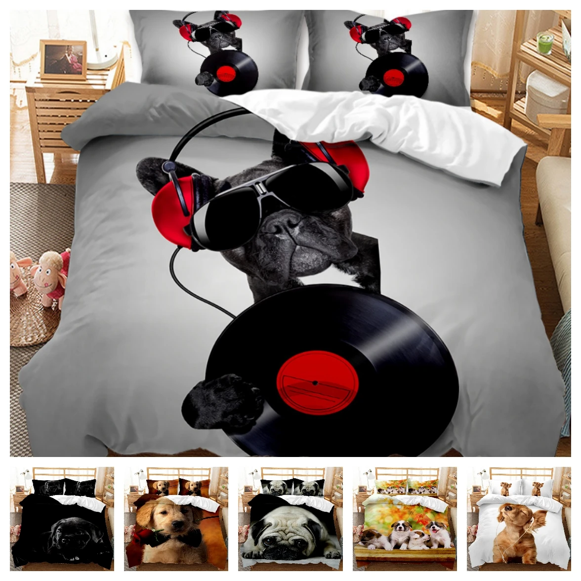 

Hot Style Bedding Set 3d Digital Animals Printing 2/3pcs Duvet Cover Set Single Twin Double Full Queen King Bedroom Decor