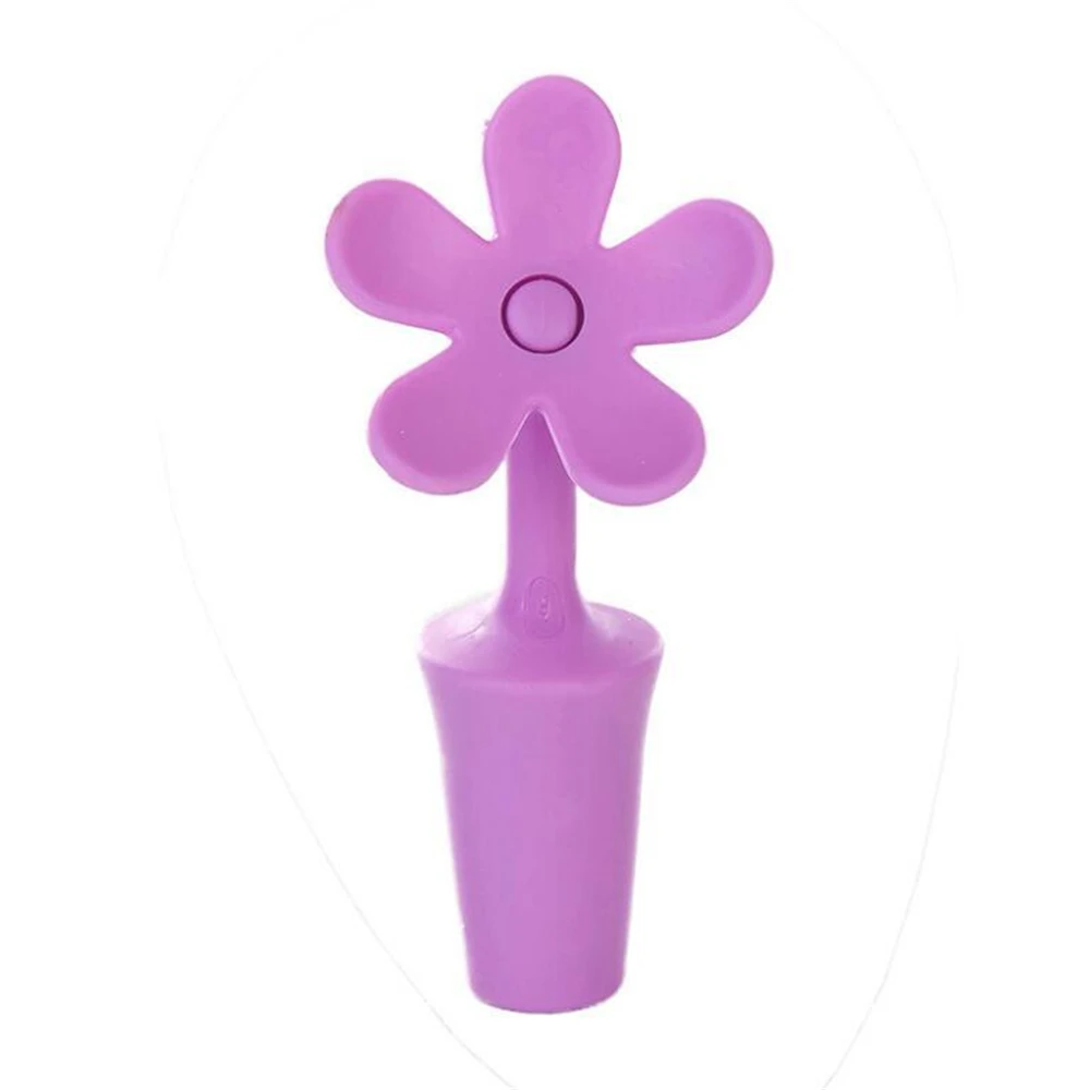 New Wine Bottle Stopper Silicone Flowers Bar Tools Preservation Wine Stoppers Kitchen Wine Champagne Stopper Beverage Closures - Цвет: as shown