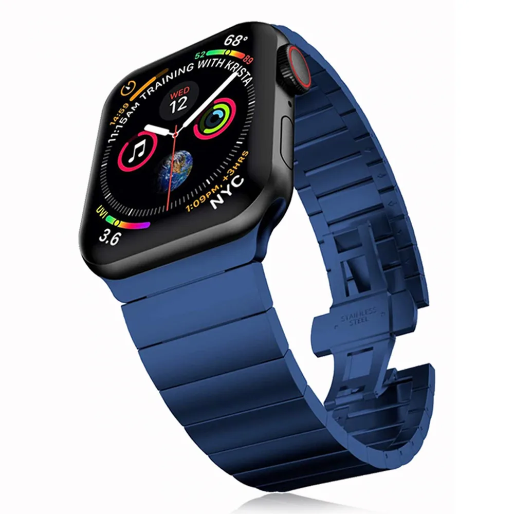 Ремешок из нержавеющей стали для Apple watch band 44 мм 40 звеньевой браслет iwatch 42 correa 38 apple