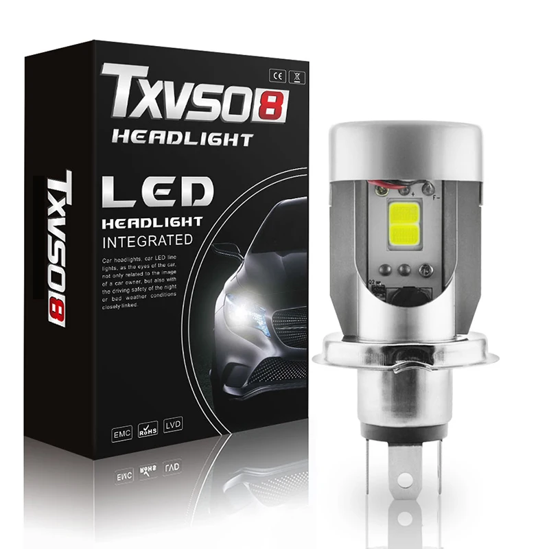 TXVSO8 COB T4 H4 светодиодный фонарь для мотоцикла встроенный вентилятор чипы супер яркие чипы супер яркий светодиодный фары новые