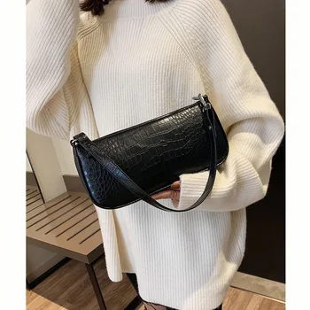 

Crocodile Pattern Retro PU Leather Crossbody Bags For Women 2020 Small Bag Shoulder Messenger Bag Lady Phone Handbags and Purses