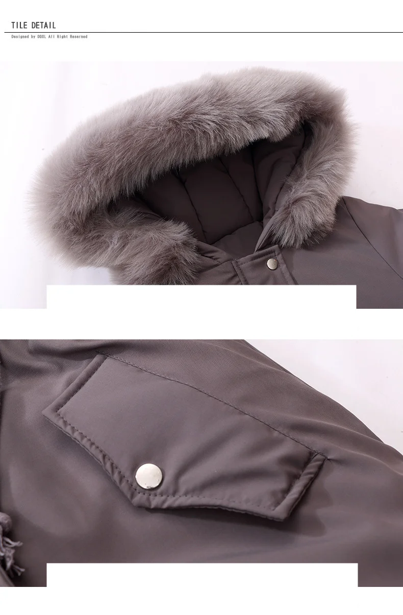 Зимняя куртка-пуховик для девочек; парка с натуральным мехом и капюшоном; российское зимнее пальто; Новинка года; детская верхняя одежда; Длинная одежда для подростков