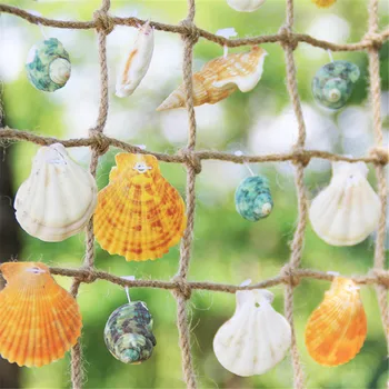 

Mediterranean natural shell curtain door decoration mural personality wall hanging curtain children's room bar decoration