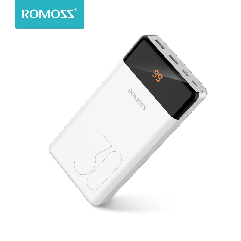 Flash Sale ROMOSS-Banco de energía para teléfonos, cargador de batería externo, de 30000mAh y USB tipo C, para iPhone 11, Xiaomi, LT30 1zWOn8QKB