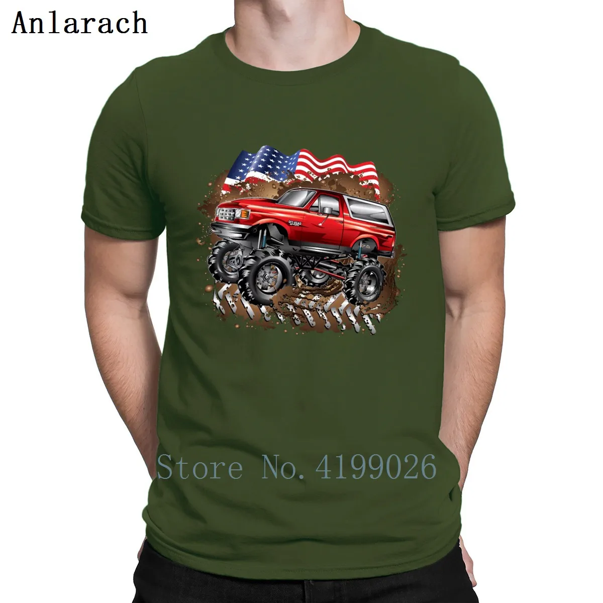 Print Mud Truck Forde Bronco Tshirt New Arrival Male Tee Tops Sunlight Designing Vintage Stylish O-Neck t shirt men graphic