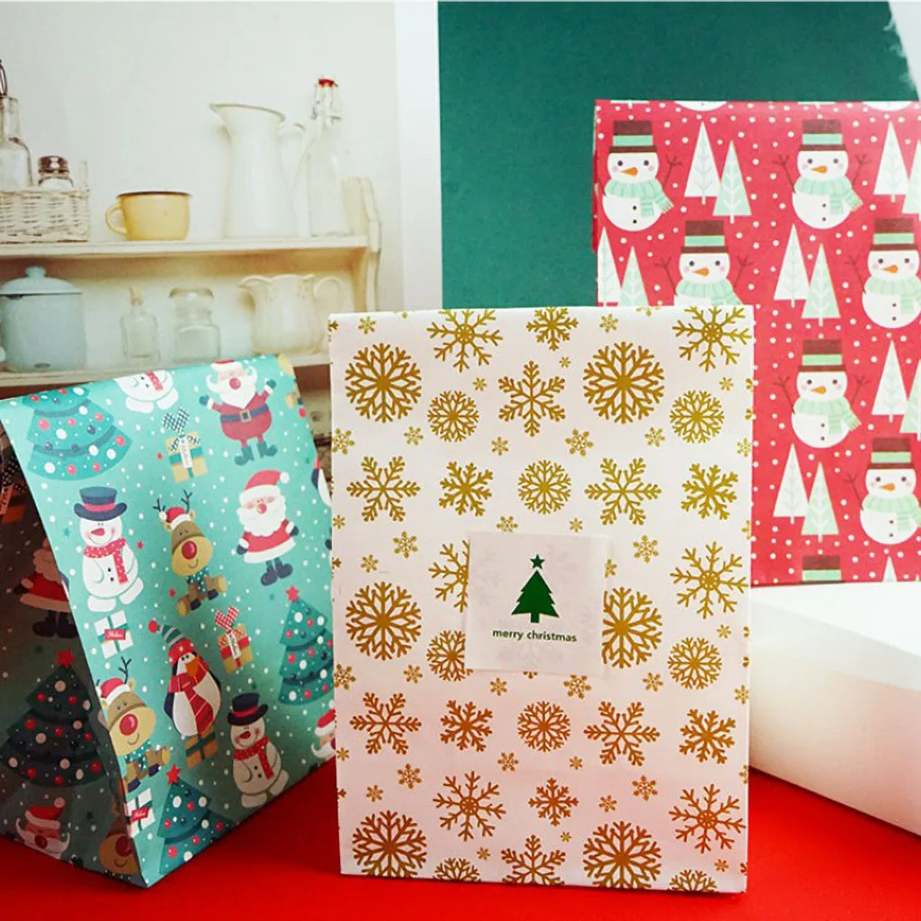 Рождественский Подарочный пакет, бумажный пакет, упаковка, крафт-бумага, нижняя сумка, 5 шт, для дома, Новое поступление,, Прямая поставка