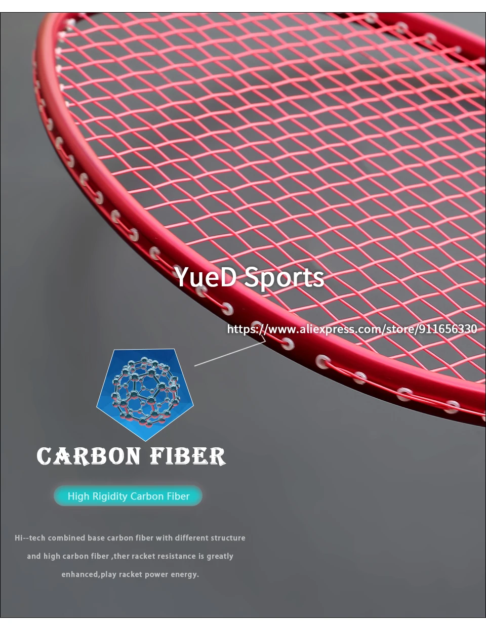 Description Picture 5 of itemTraining Heavy 100% Carbon Fiber Badminton Rackets G4 High Tension 34LBS Professional 120G 150G 180G 210G Attacking Racquet Bags