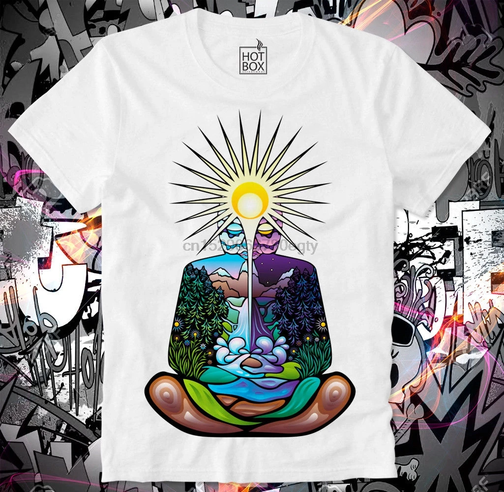 

T SHIRT HOTBOX MEDITATION CHAKRA INDIA GOA YOGA SPIRITUAL CONSCIOUS TREE OF LIFECool Casual pride Fashion tshirt free shipping