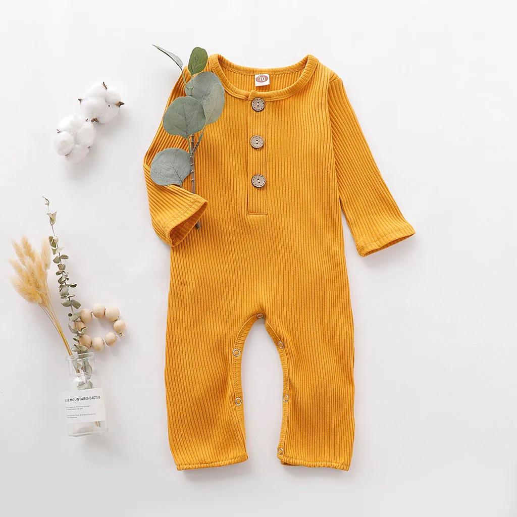 Коллекция года, однотонная одежда для маленьких мальчиков, roupa de bebes, комбинезон для новорожденных, Хлопковая пижама с длинными рукавами Комбинезоны для детей возрастом от 3 до 18 месяцев, одежда для малышей, Jly31