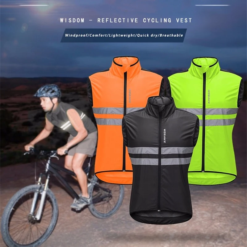 

Cycling Vest Reflective Safety Vest Sleeveless Windproof Running Vest Bike Bicycle Cycling Clothing Jacket Jersey Coat Ciclismo