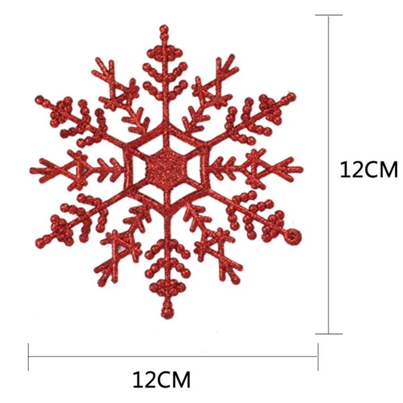 В форме снежинок три украшения для рождественской и обычной праздничные Вечеринки с реалистичным качеством гарантированного пластика+ пыли - Цвет: Красный