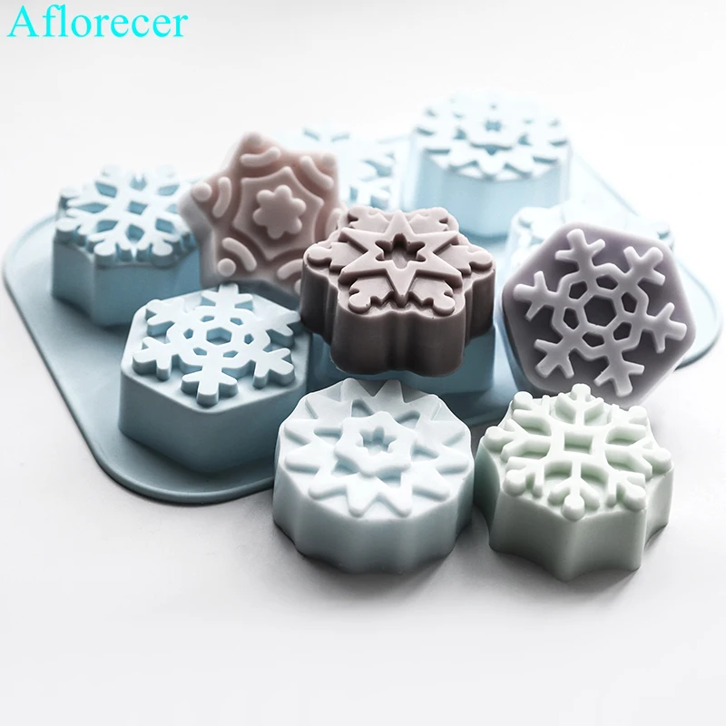 Snowflake Shape Soap Silicone Mold Christmas Aroma Gypsum Plaster