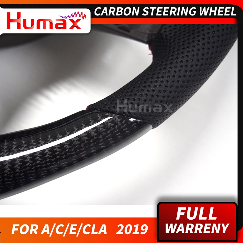 Real Carbon Fiber Steering wheel for Mercedes Benz A C E GLA class W177 W205 W213 porous auto car accessories