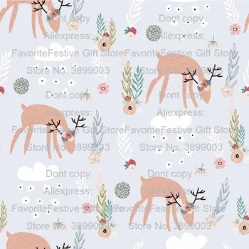 

Kids Cotton patchwork Fabric Deer printed polyster fabric for sewing upholstery cotton patchwork quilting dress making cloth
