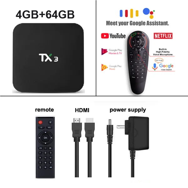 4G64G EN G30 TX3 Android 9,0 ТВ приставка Amlogic S905X3 Четырехъядерный 4 ГБ 32 ГБ 64 Гб Ютуб Смарт медиаплеер 8k HD телеприставка PK TX6 TX3 мини - Цвет: 4G64G EN G30