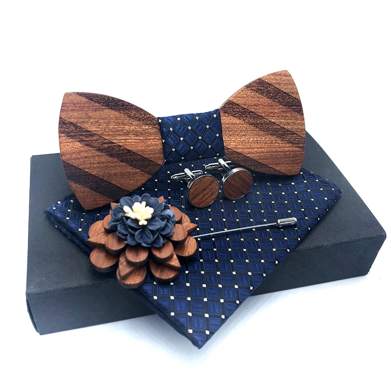 Карманная квадратная брошь Gravata Tie Hanky комплекты запонок полосатый деревянный галстук-бабочка галстуки для мужчин