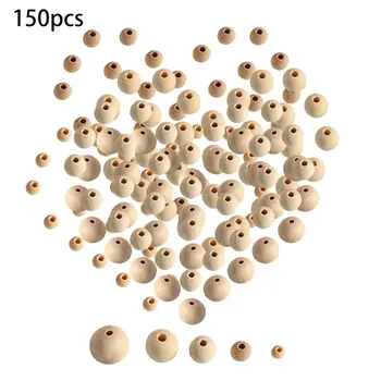 

Hot Natural Round Wood Beads Loose Spacer Beads for DIY Jewelry Making, 150 Pieces,