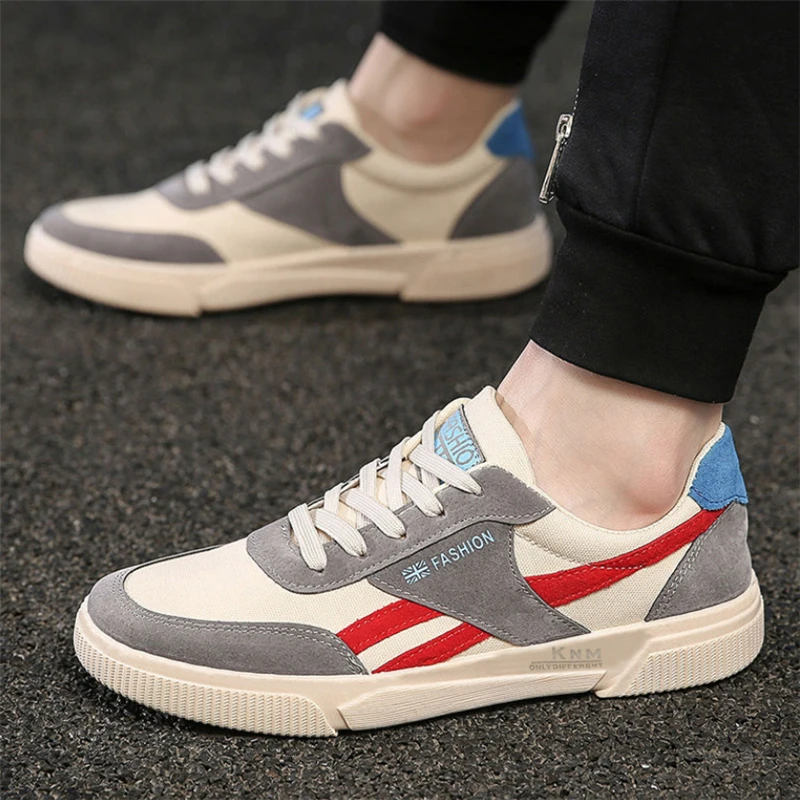 

2020 autumn men's leisure vulcanized shoes Athletic shoes men's fashion leisure lacing colored canvas sports student shoes