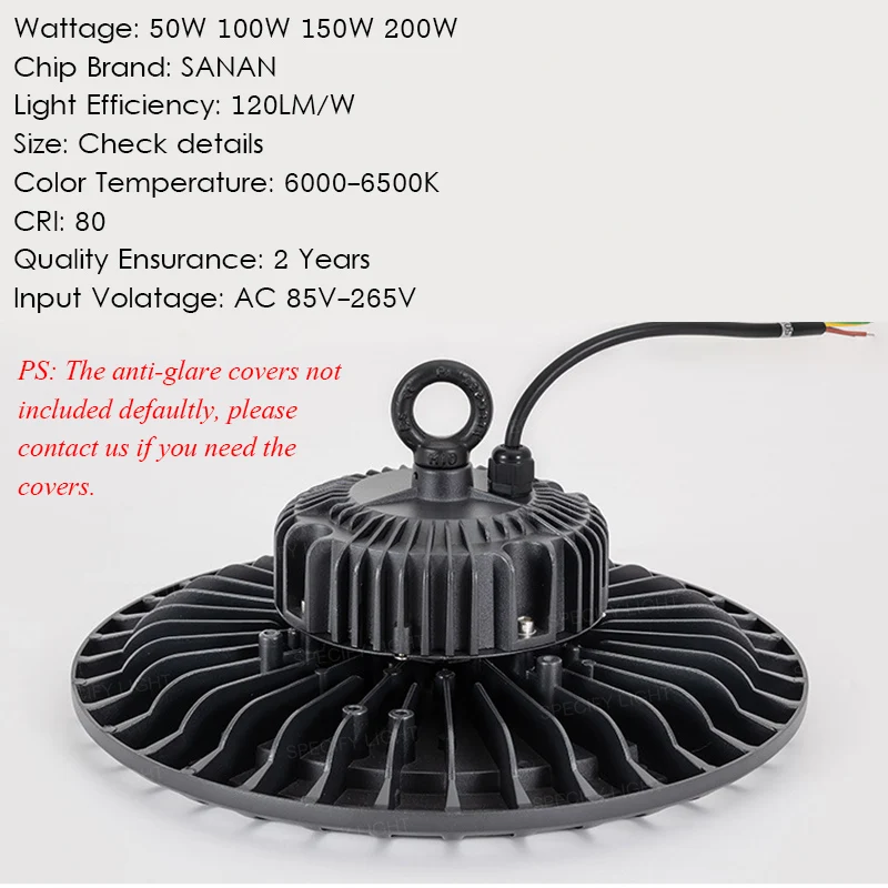 50W 100W 150W 200W Waterproof Led High Bay Light IP65 Industrial Lamp Workshop UFO Garage Warehouse Stadium Market Air (10)
