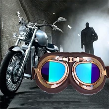 Gafas de motocicleta para Bicicletas todo terreno gafas clásicas de motocicleta Vintage gafas de casco de cobre para deportes al aire libre de coches eléctricos